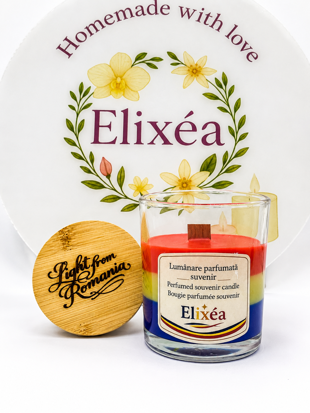 Lumânare Tricolor Elixéa Suvenir 300g