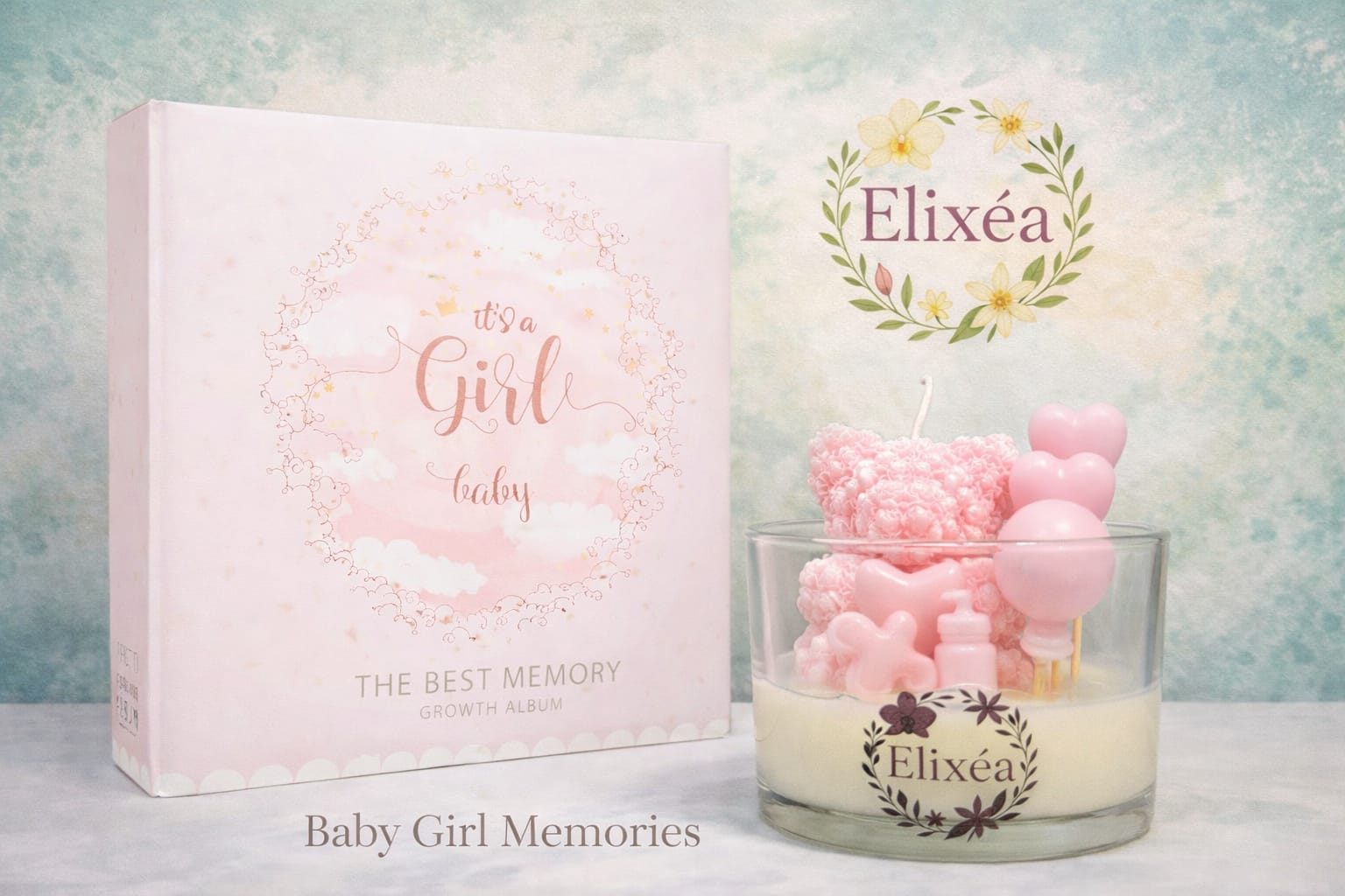 Set Baby Memories – album foto &amp; lumânare artizanală