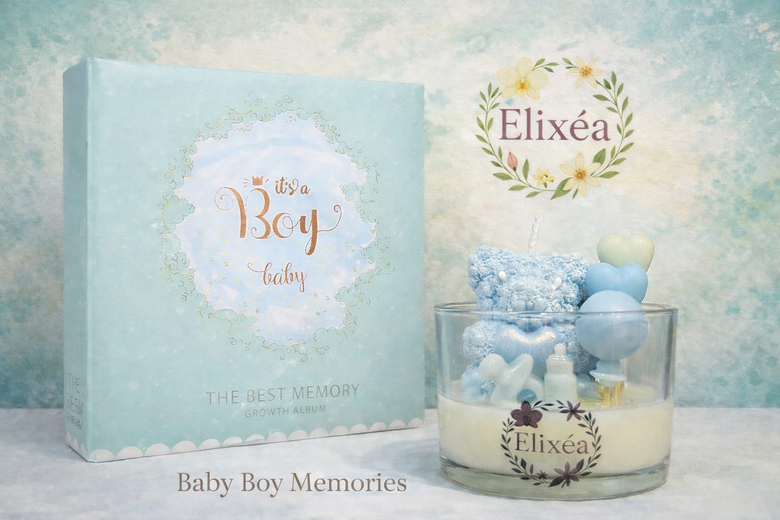 Set Baby Memories – album foto &amp; lumânare artizanală